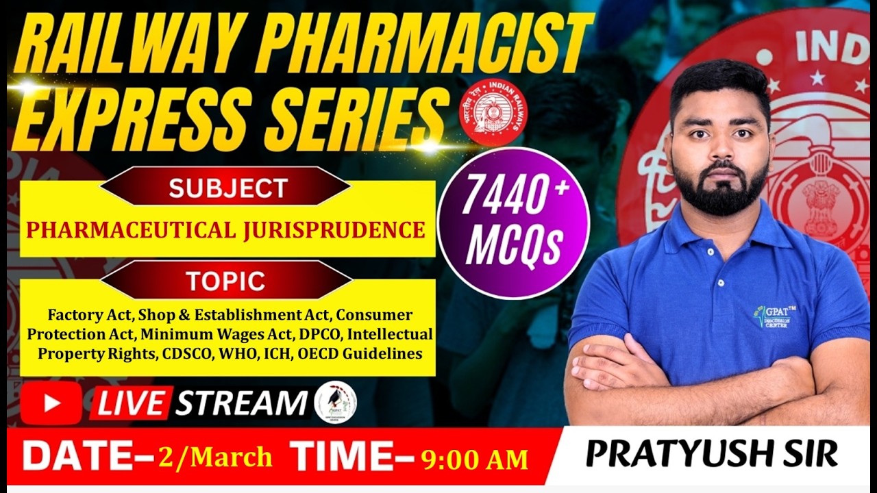 L- 149 | Factory Act, Shop & Establishment Act, Consumer Protection Act | RAILWAY(RRB) PHARMACIST