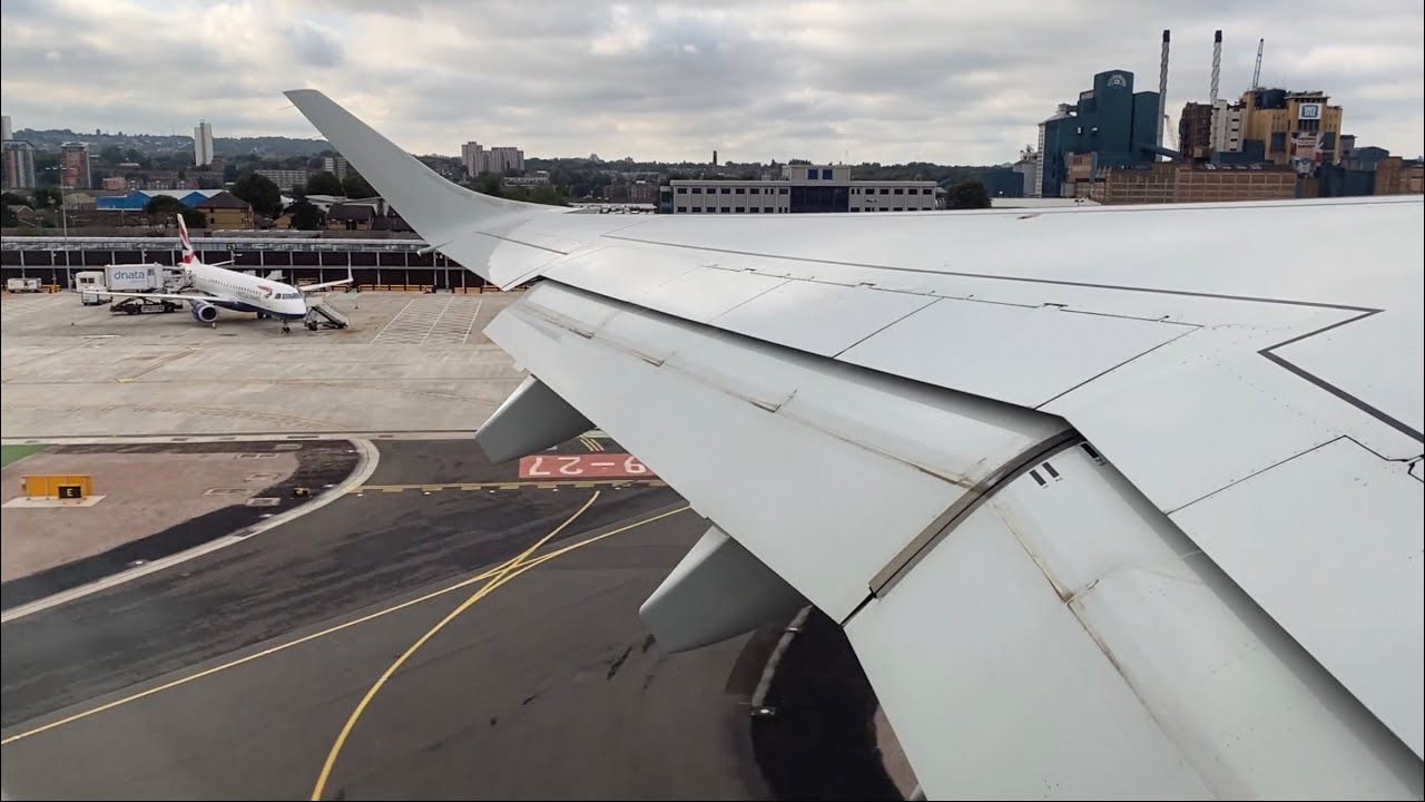 [STEEP TAKEOFF] BA CityFlyer Embraer ERJ-190SR Rocketship Departure from London City Airport