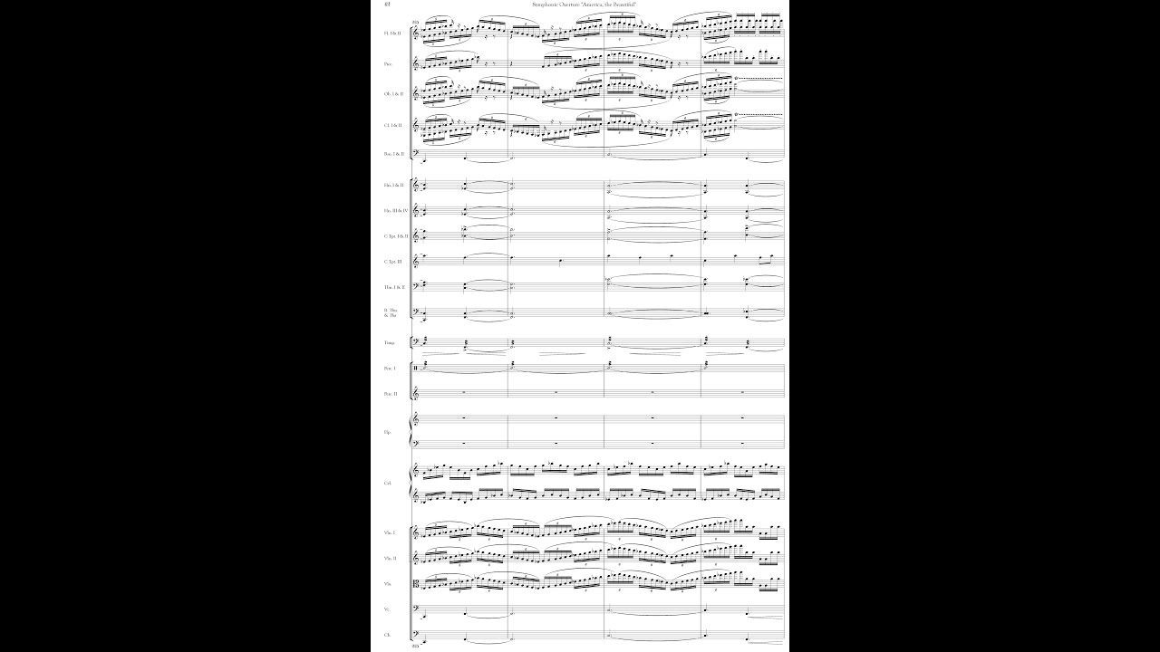 Wang Jie - Symphonic Overture 'America The Beautiful' for Orchestra (2016) [Score-Video]