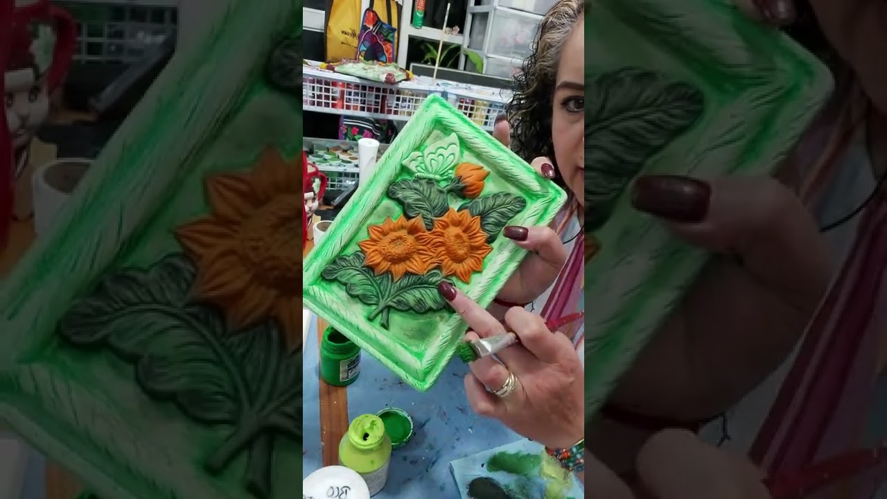 Cuadro con girasoles.  técnica cepillado |DIY Manualidades ArtepinMagico