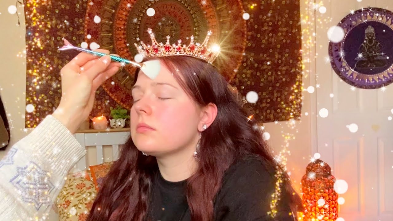 🌧 ASMR ~ Cosy Face Pampering ~ Delicate Touch ~ Relaxing Rain Sounds ~ Brushing & Crowns ~ Sleep 🌧