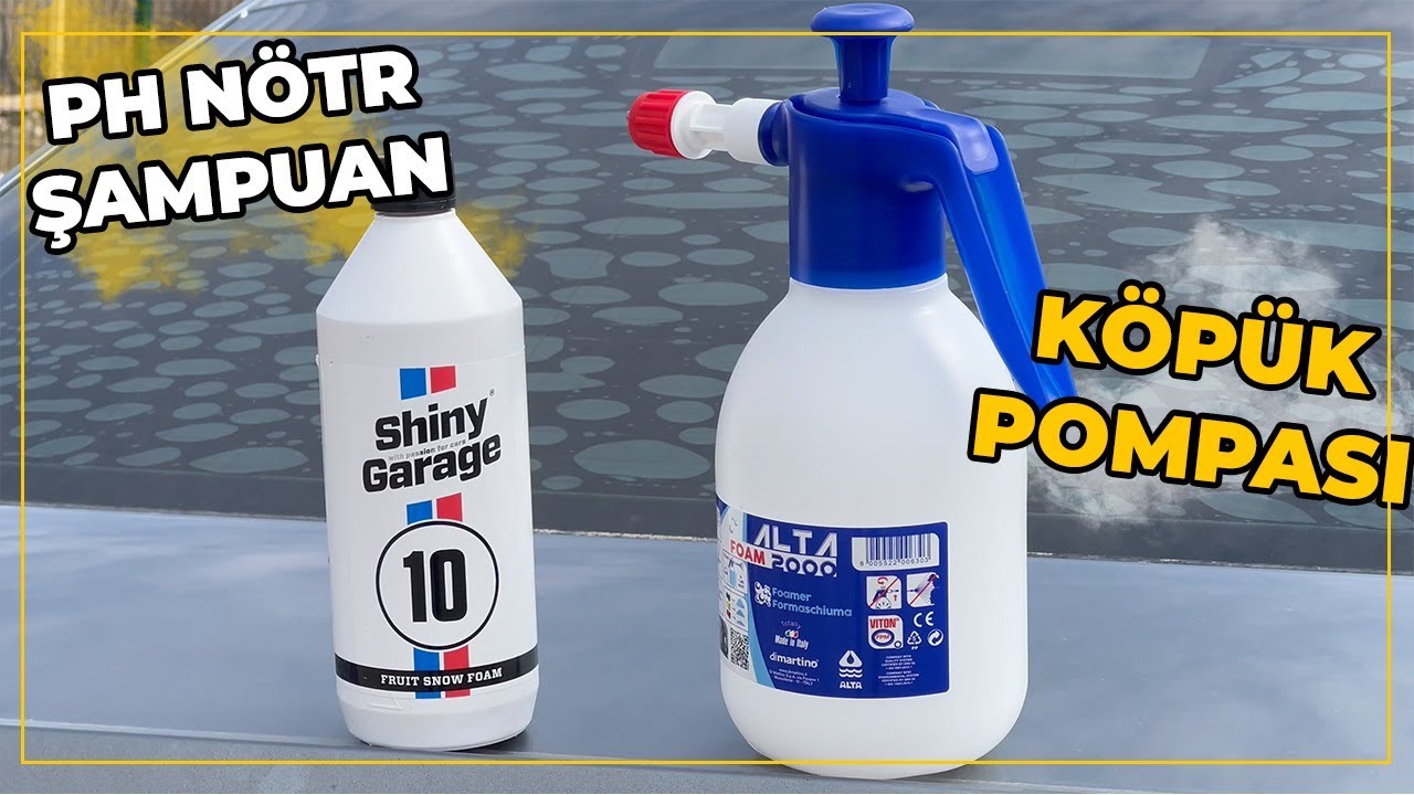Aracımıza Ön Yıkama Nasıl Yapılır? ,Shiny Garage Nötr Şampuanı & Alta Foam 2000 - Köpük Yapıcı Pompa