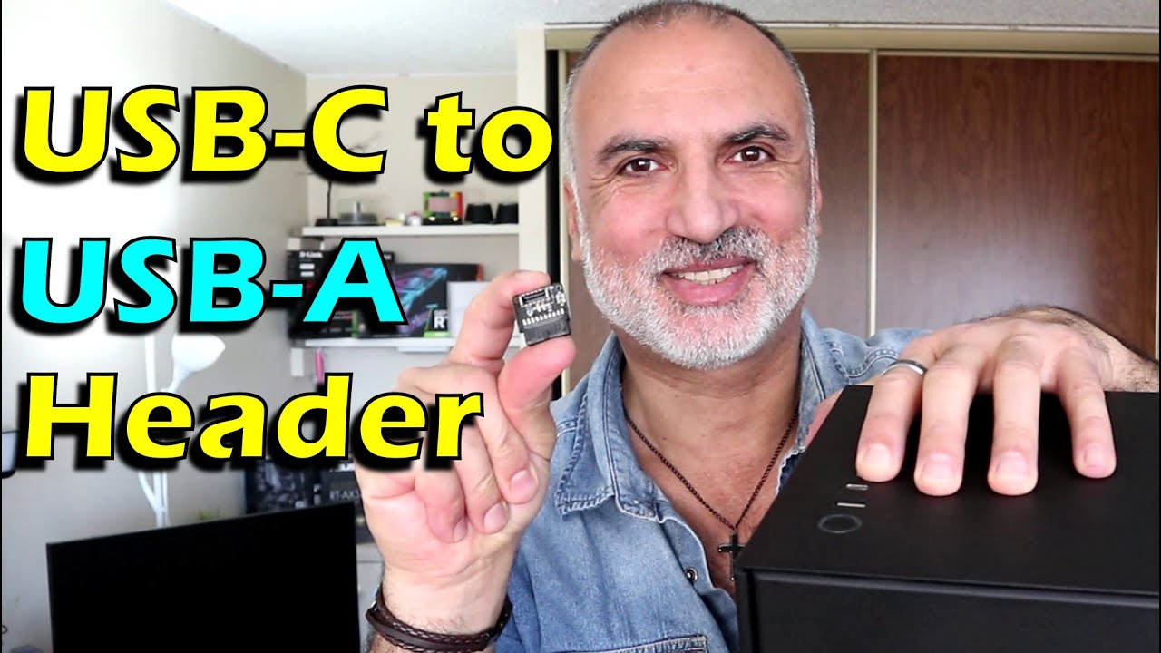 Connect USB-C case port to USB-A motherboard header
