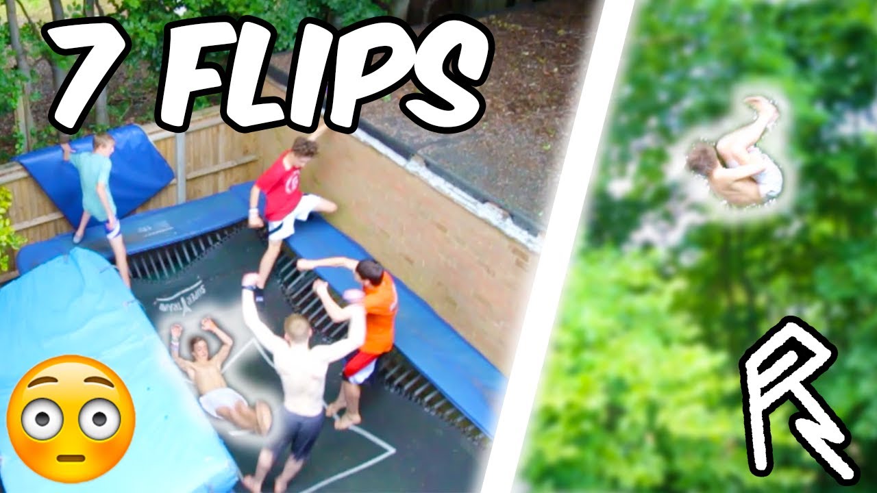 THE WORLDS FIRST 7 FLIPS ON TRAMPOLINE!