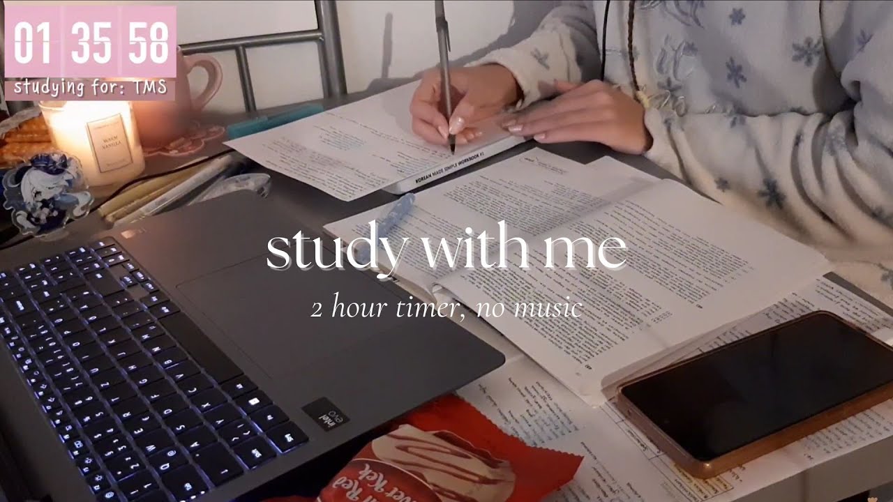 Study with me | 2 hours timer, no music