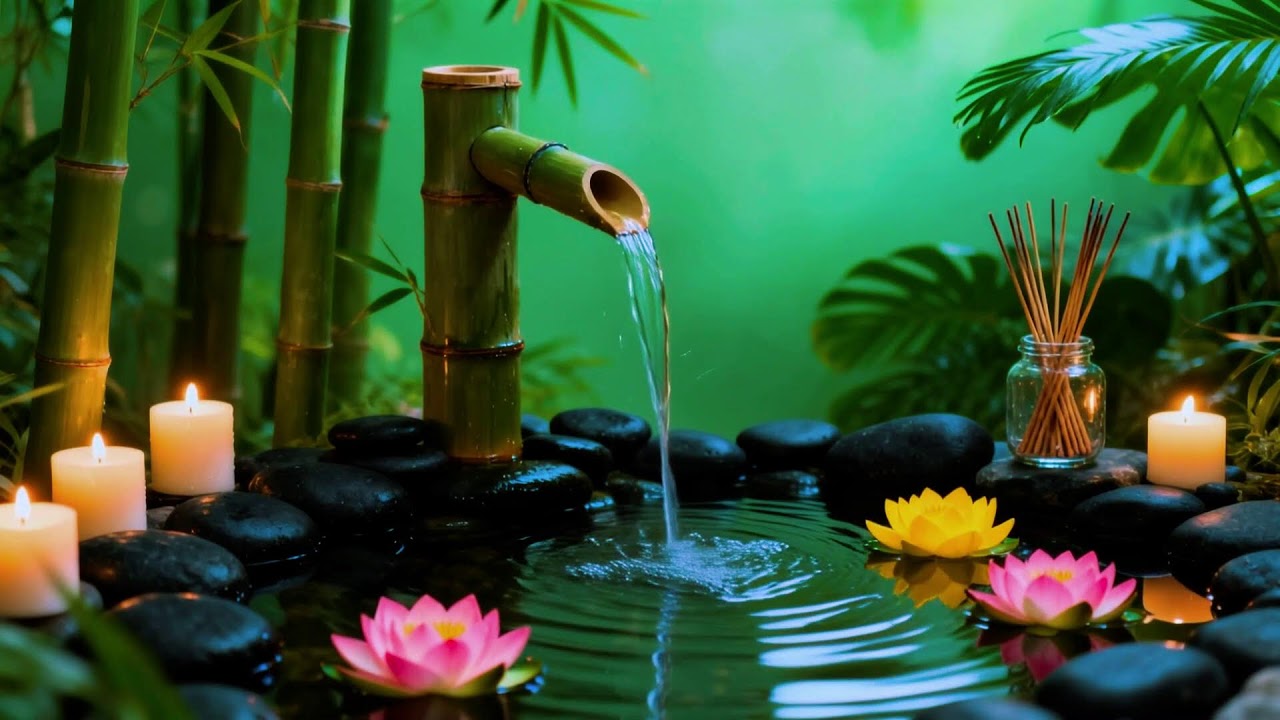 Soothing Relaxing Music 🌼 Peace of Mind, Anxiety Relief,Spa Relax Water,Calm Day Meditation Sleep 60