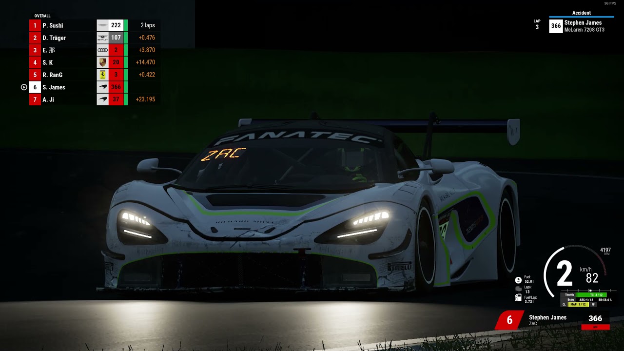 Mclaren 720S at Monza ACC