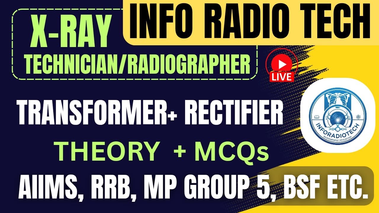 Transformer & Rectifier in X-Ray Radiography – Complete Chart-Based Theory with Explanations + 30MCQ