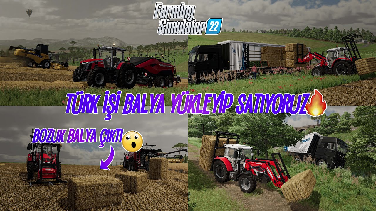 NEWHOLLAND İLE YULAF BİÇİMİNE BAŞLADIK! |BÜYÜK BALYA YAPIMI|MF5S İLE BALYA YÜKLÜ TIR KURTARMA!| FS22