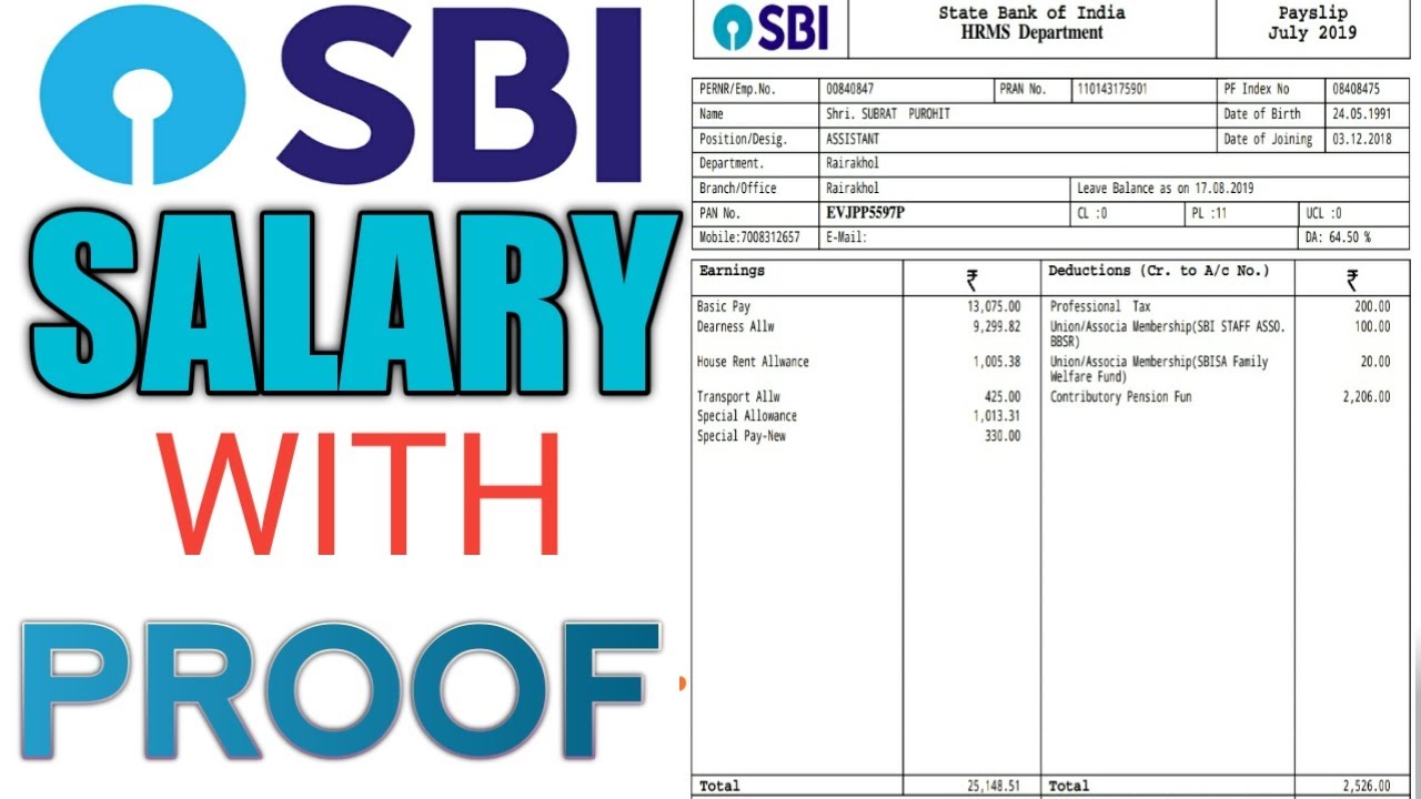 SBICLERK SALARY OF EACH AND EVERY MONTH WORKED