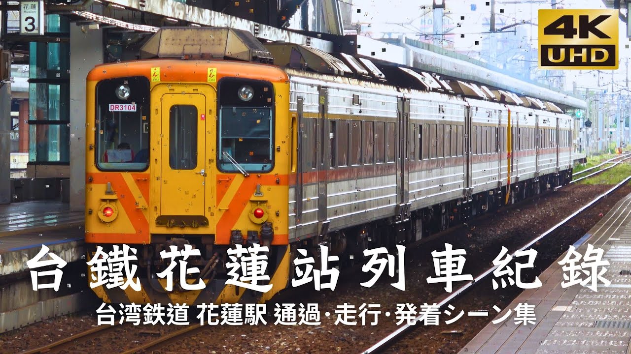 TRA台鐵花蓮站列車紀錄[台湾鉄道 花蓮駅 通過･走行･発着シーン集] Ep87