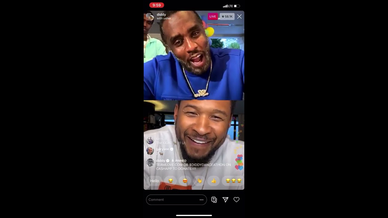 Diddy on Instagram live with Usher ‼️