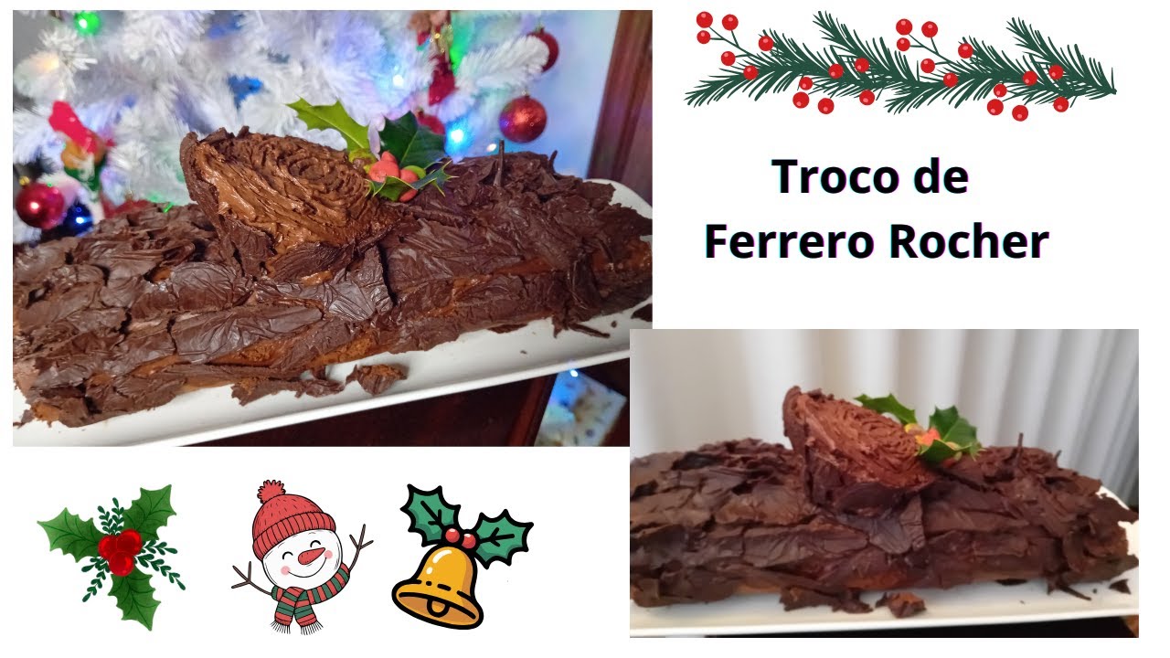 Tronco de Ferrero Rocher #receitas #natal #chocolate