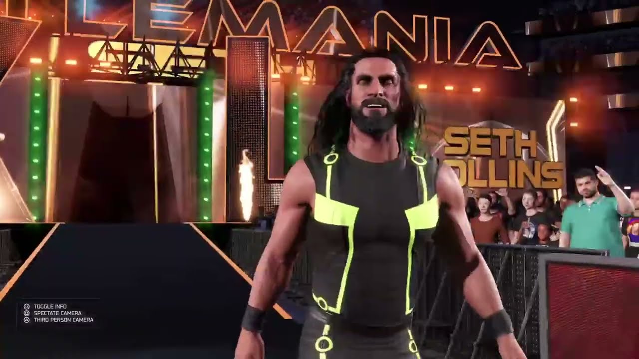 Wwe2k25 fantasy Seth Rollins vs Logan Paul