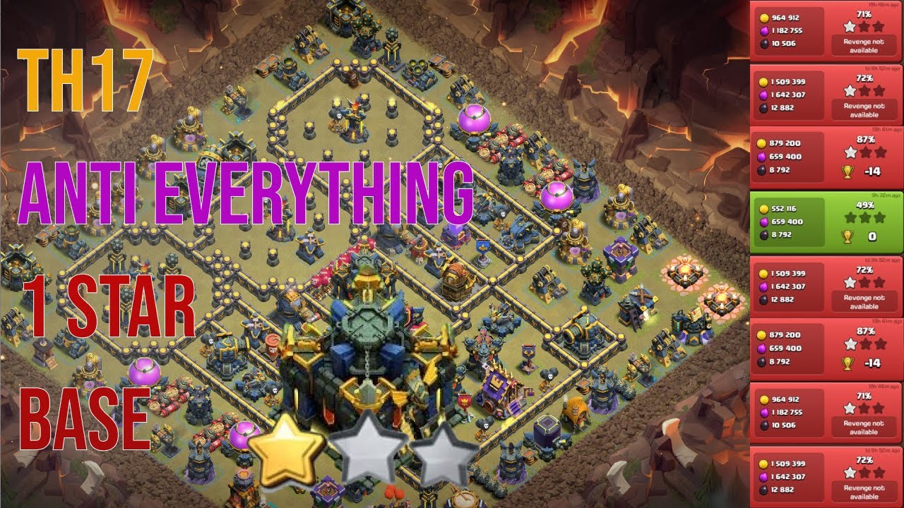 Th17 Anti 2 Star War and legend base 2025 with link | Best th17 base clash of clans after update