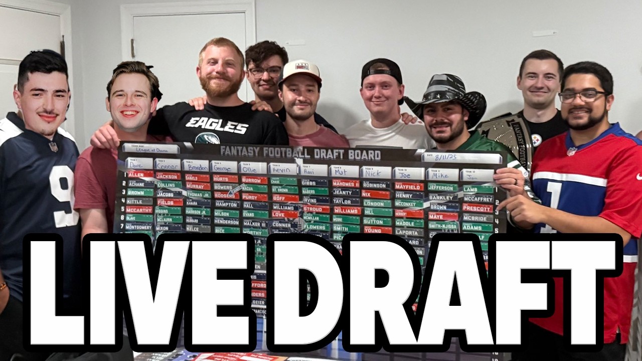 LIVE HOME LEAGUE FANTASY FOOTBALL DRAFT | 12 Team | PPR (Pick 6)