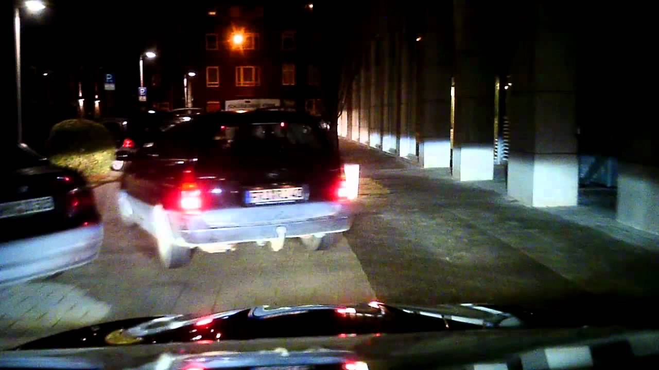 Evening drive in a BMW 535i F10 through town in Christmas lights, Part 1