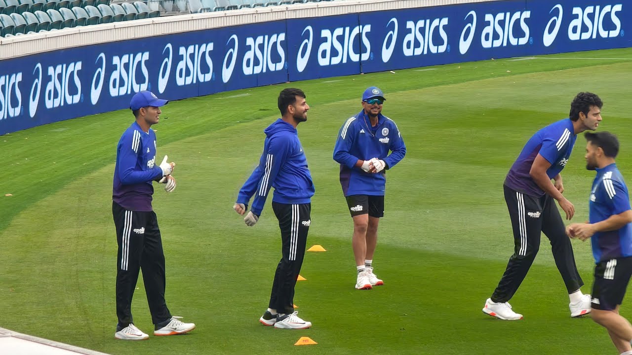 LIVE FROM CANBERRA: TEAM INDIA PRACTICE SESSION - PLAYERS IN GREAT MOOD - FIELDING SESSION GOING ON