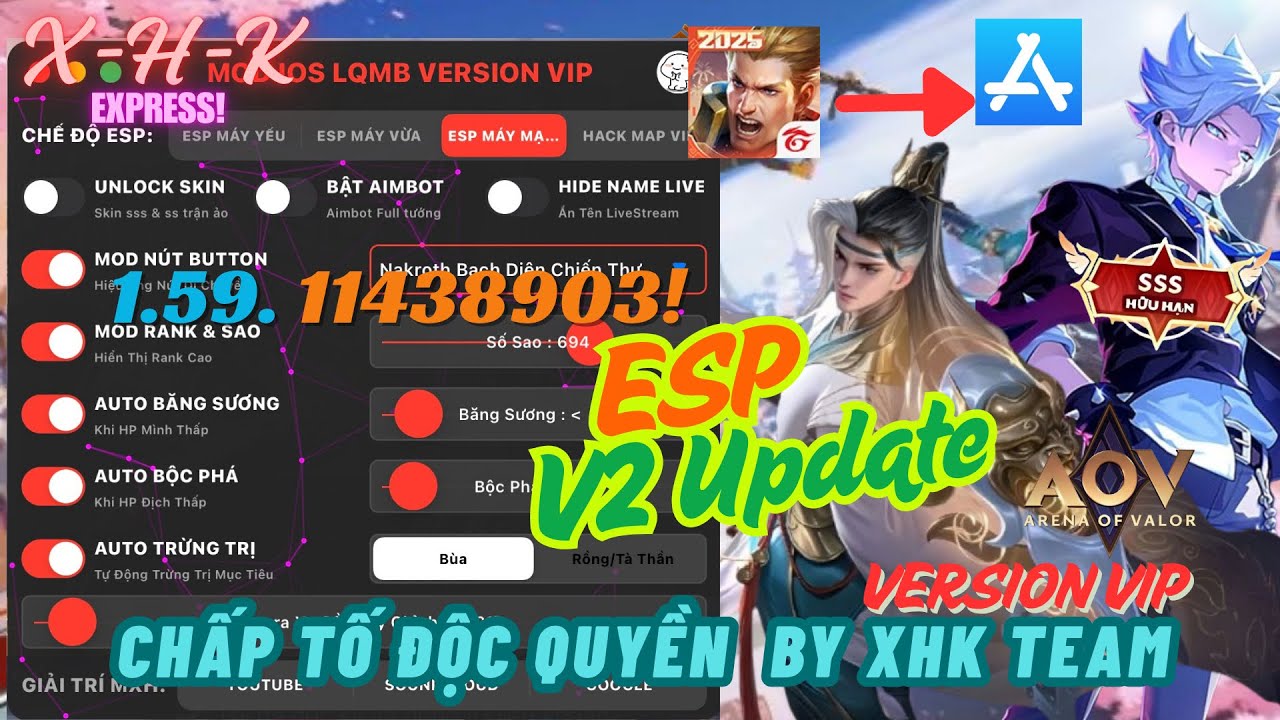 Comback | Hướng Dẫn Hack Map Liên Quân Mới Nhất Menu iOS Miễn Phí | Update Antiban, AIM Game Mobile