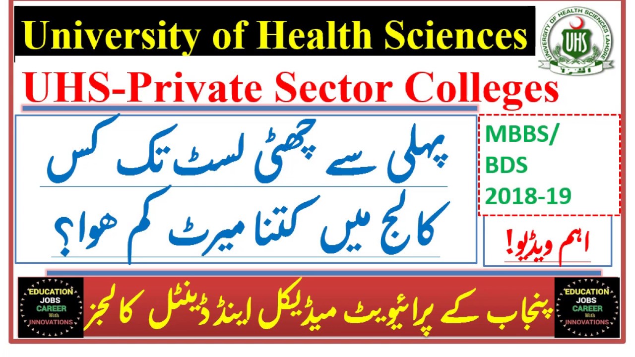 UHS Expected Merit Drop in 2019/Private Medical & Dental Colleges Merit Drop Comparison-Must Watch