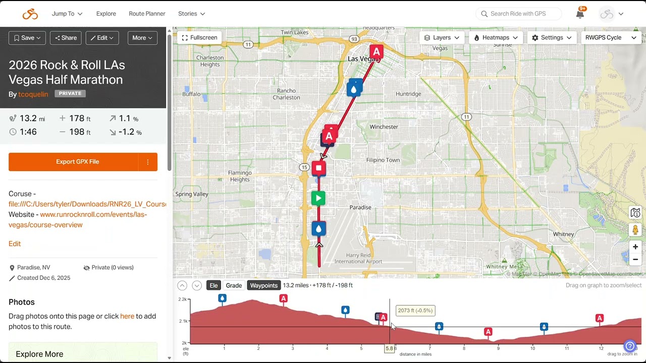 2026 Rock & Roll Las Vegas Half Marathon Course Overview