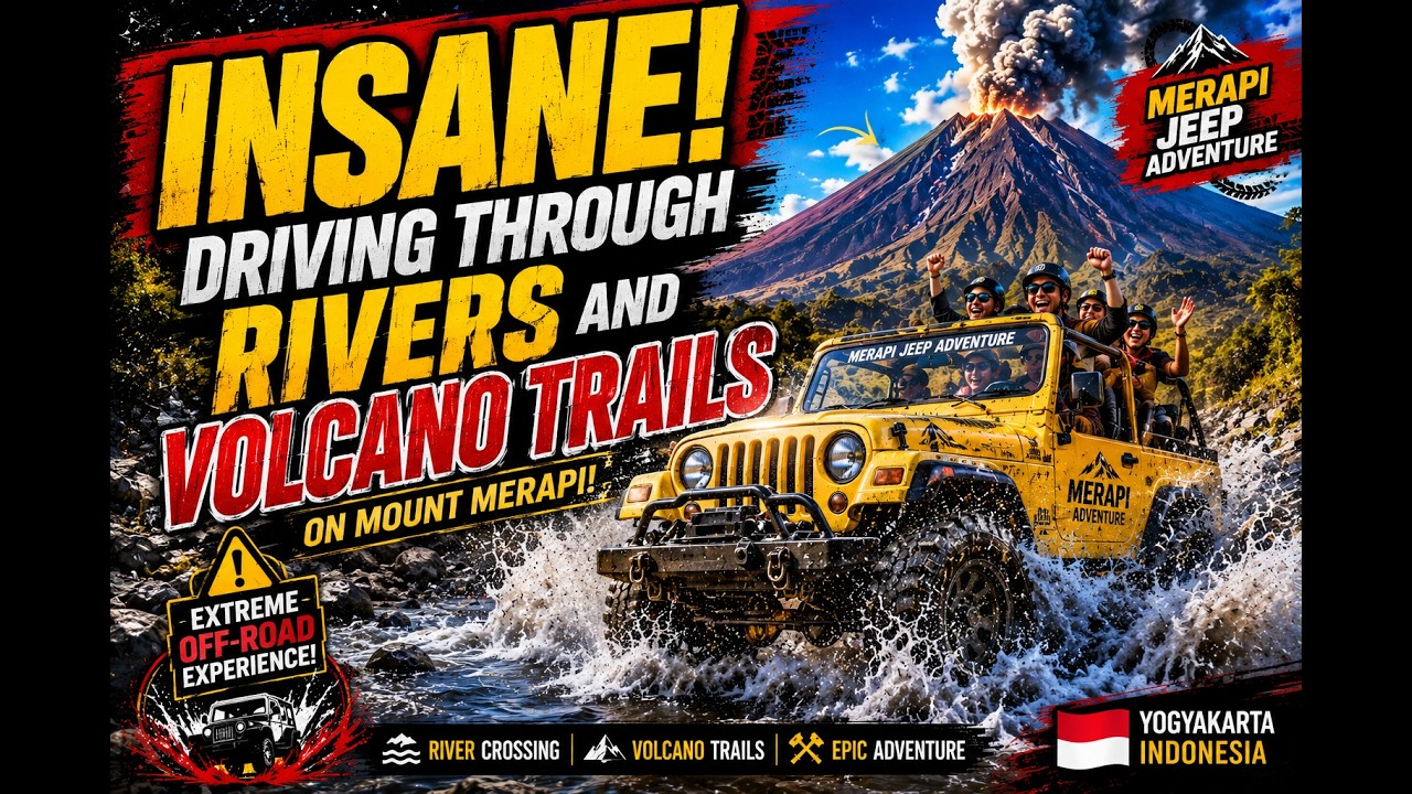🌋🚙 INSANE! Driving Through Rivers and Volcano Trails on Mount Merapi!