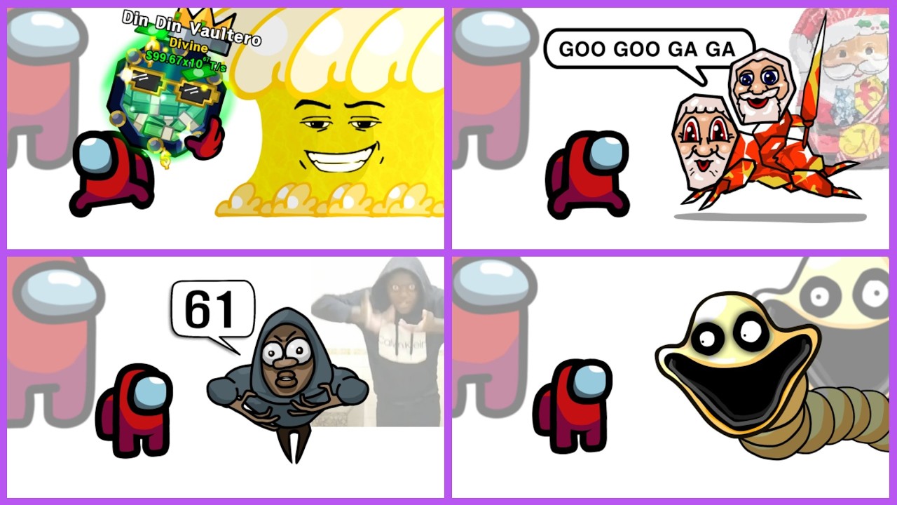 Mini Crewmate Kills Italian Brainrot Characters - Part 1-4 | Among Us