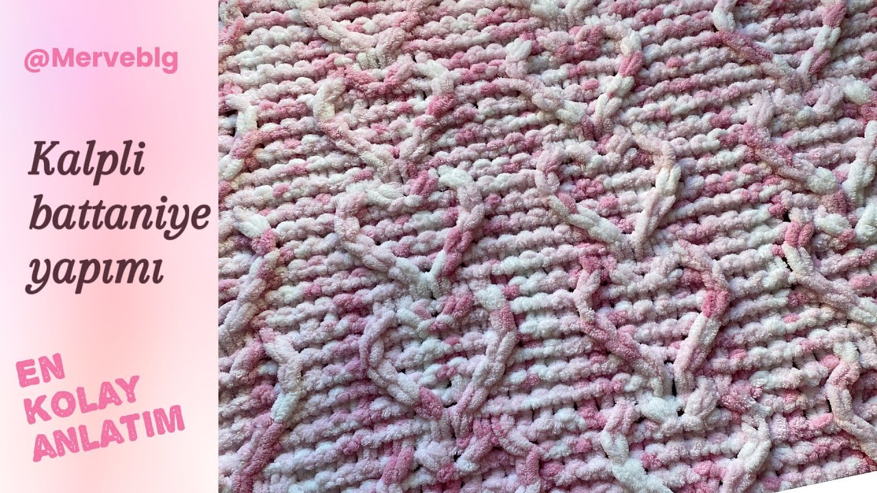 Alize puffy kalpli bebek battaniyesi yapımı | EN KOLAY ANLATIM #alizepuffy #bebekbattaniyesi #diy
