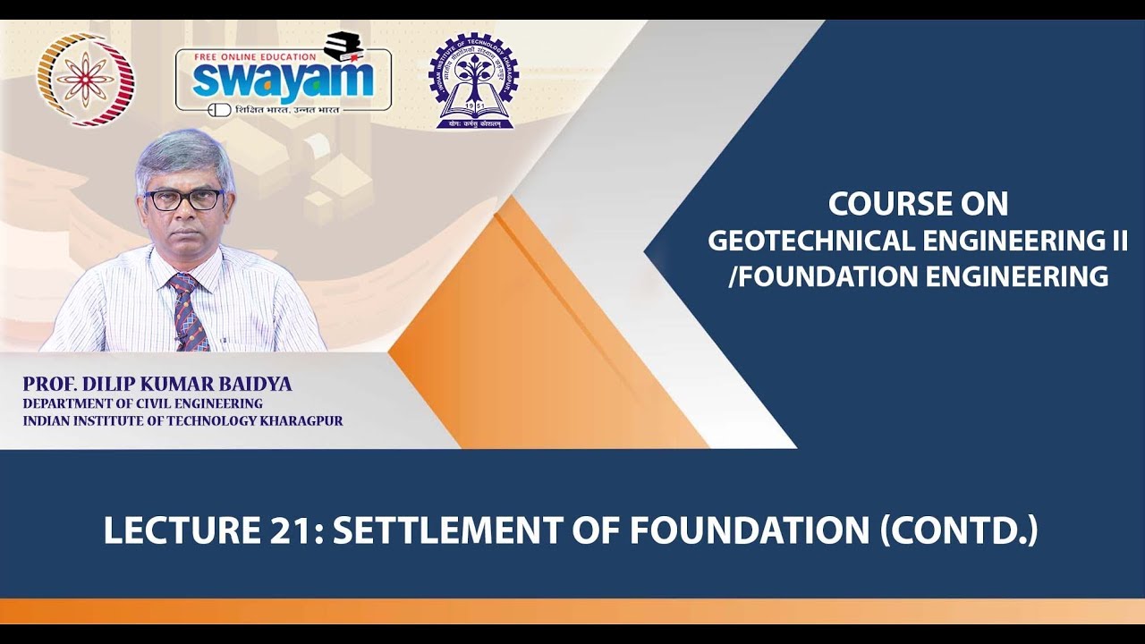 Lecture 21 : Settlement of Foundation (Contd.)