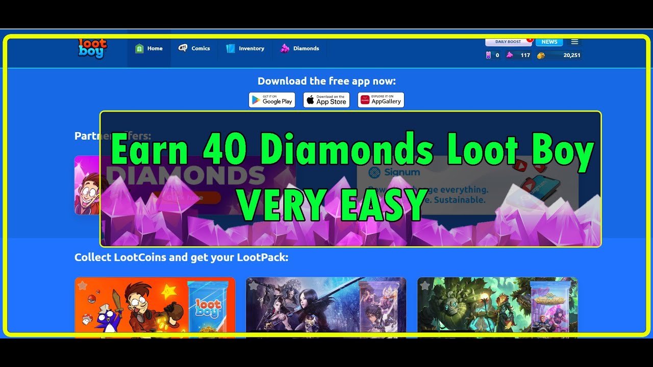 Earn Diamond LootBoy ( NEW )💎VERY EASY