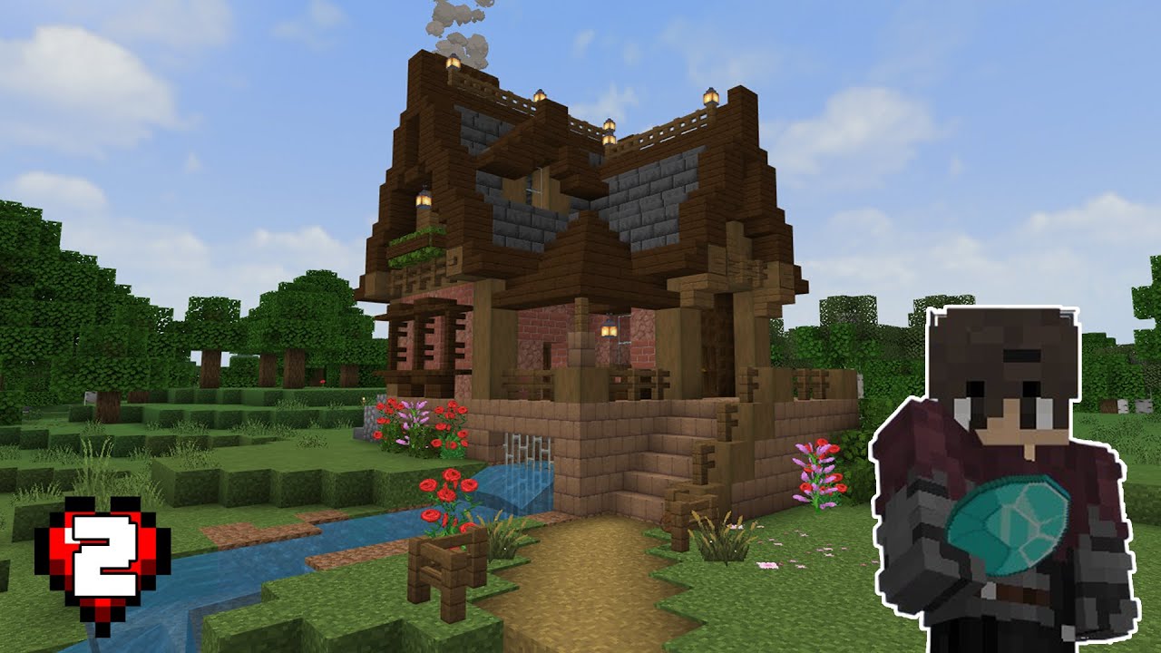 membangun rumah dan mendekorasi - minecraft survival bedrock edition (episode 2)