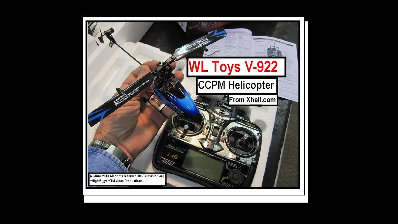 Испытание бесфлайбарного микровертолёта WL Toys V922.