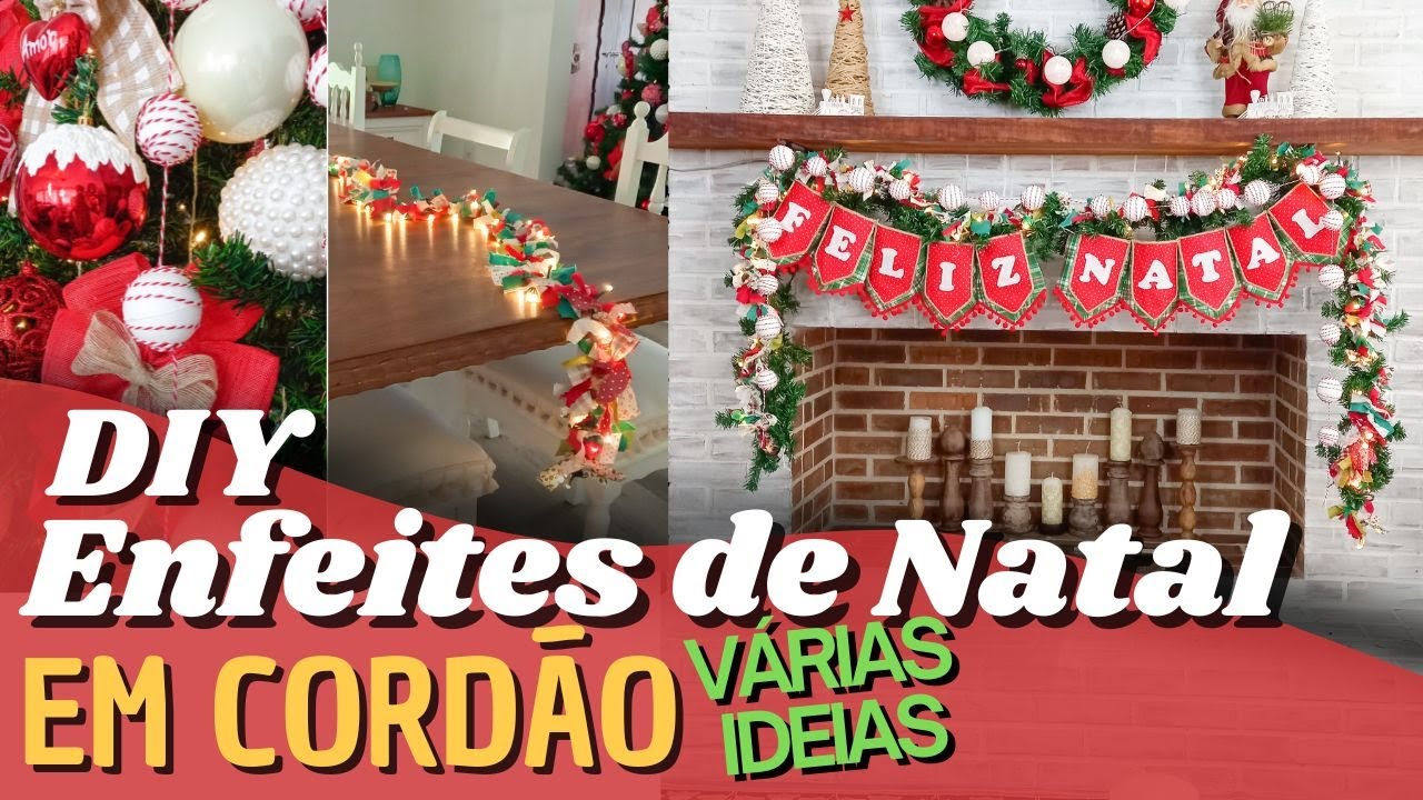 Enfeites de Natal em Cordão - DIY - ARTESANATO - VÁRIAS IDEIAS!