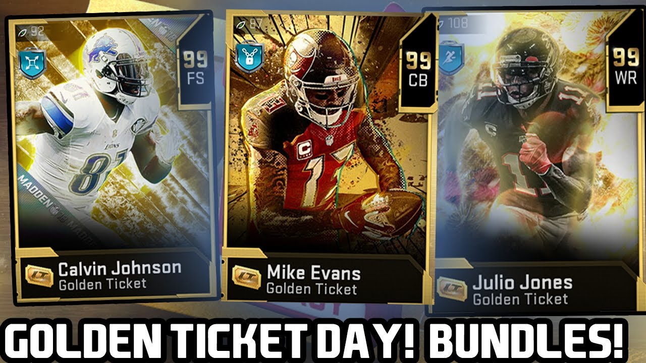 IT'S GOLDEN TICKET DAY | PULLING FULL BUNDLES | MIKE EVANS IS A GOD [MADDEN 20 PACK OPENING]