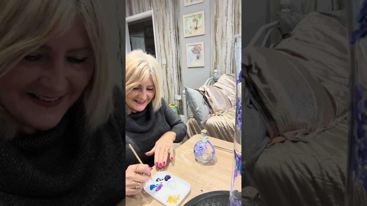 Painting glass with Sally finished 