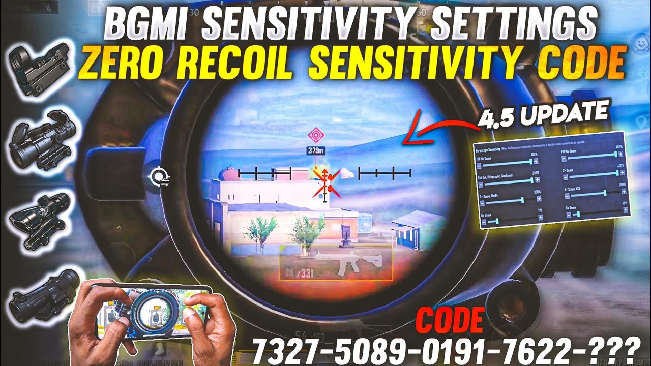 NEW UPDATE 4.5 !!🔥BEST SENSITIVITY CODE+CONTROL SETTINGS BGMI/PUBG MOBILE | BGMI AFTER UPDATE 4.5