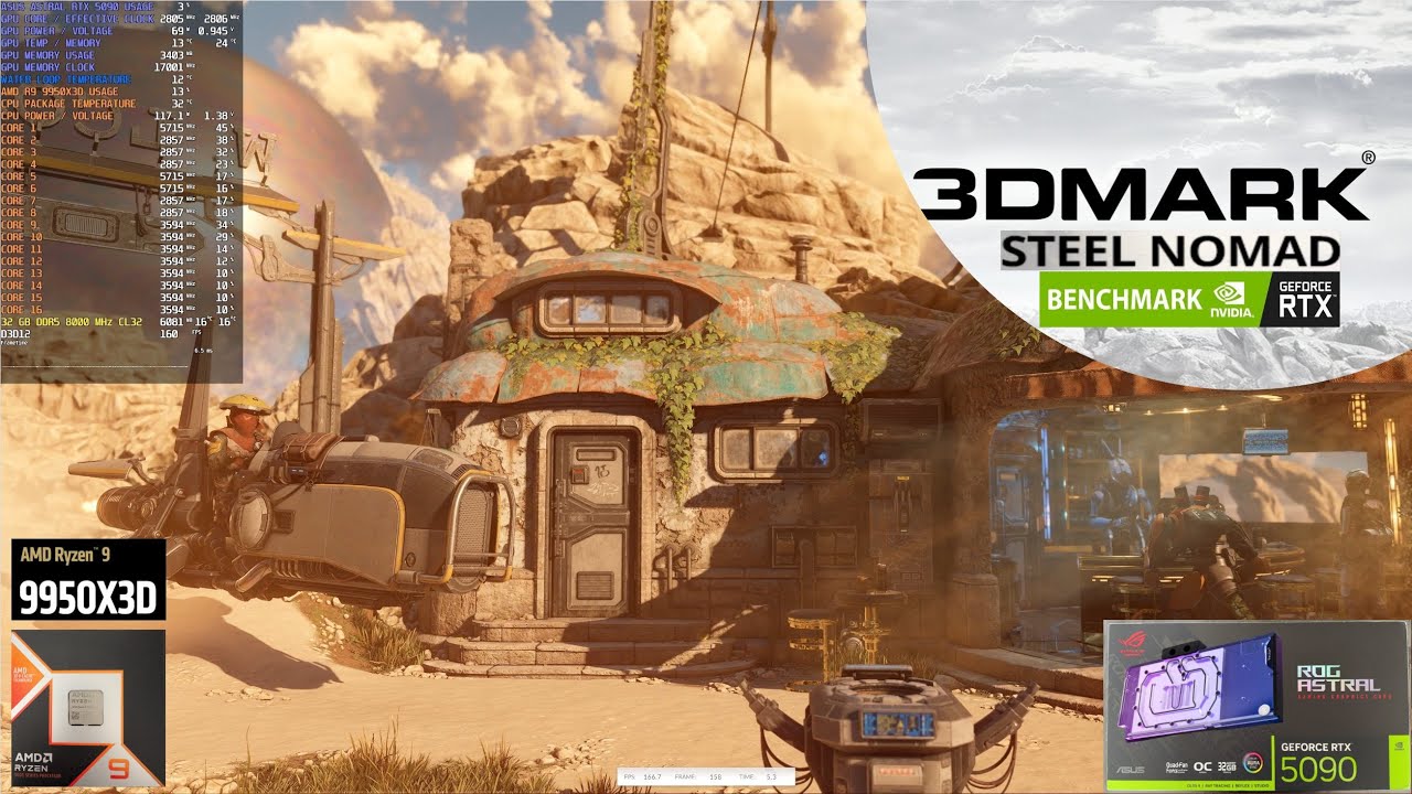 3DMARK STEEL NOMAD Benchmark / ASTRAL RTX 5090 / AMD Ryzen 9 9950X3D