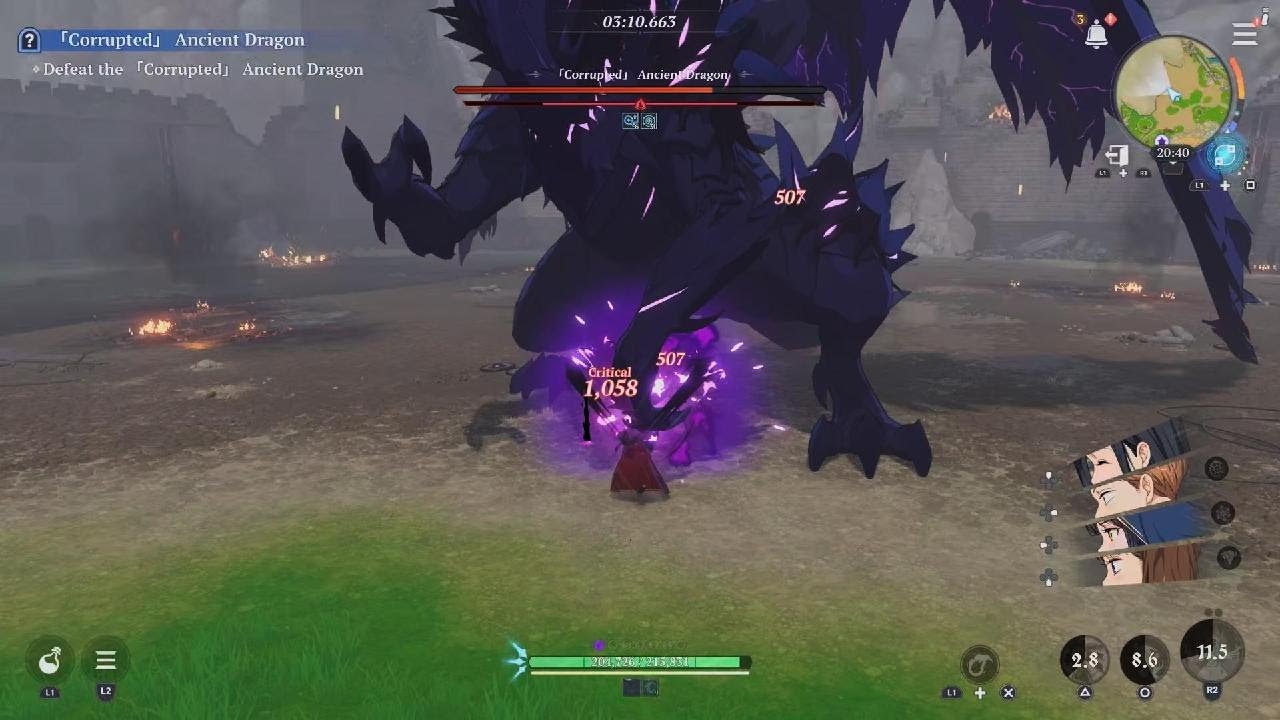 7DSO: Hell mode/Corrupted Ancient DRAGON AFTER 11 MIN MARK! Clotho as healing support