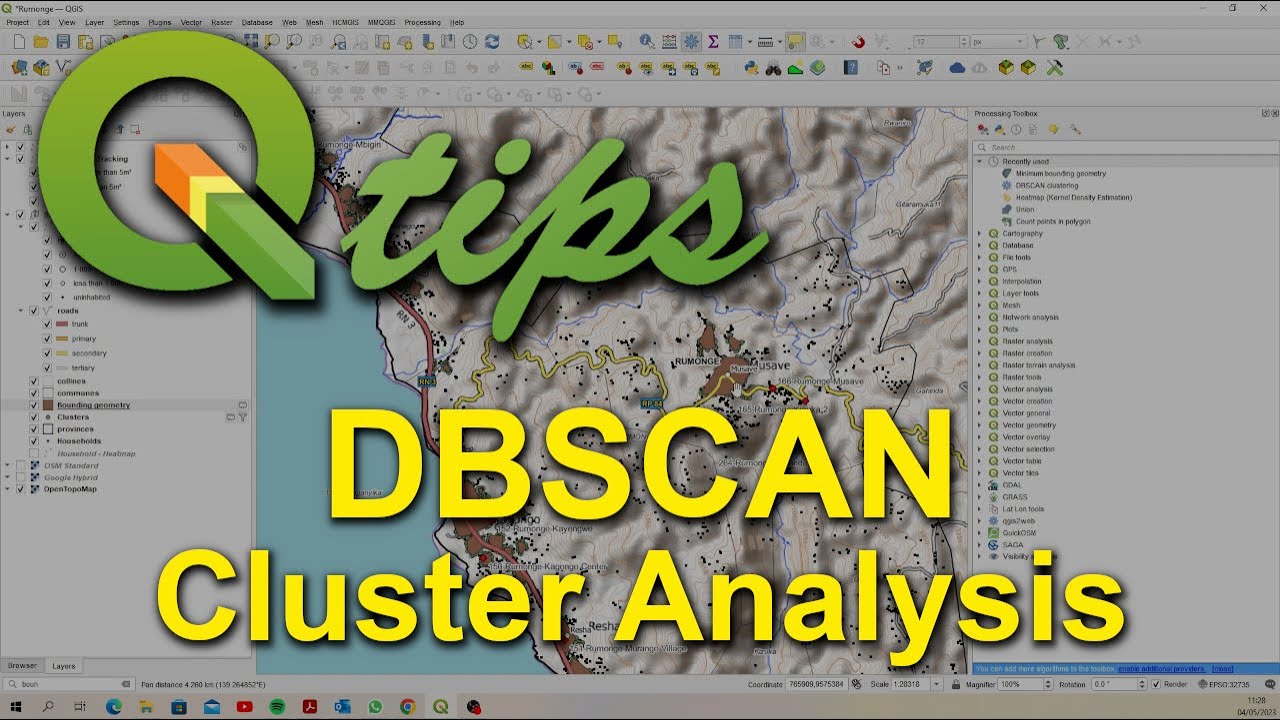QGIS DBSCAN Cluster Analysis