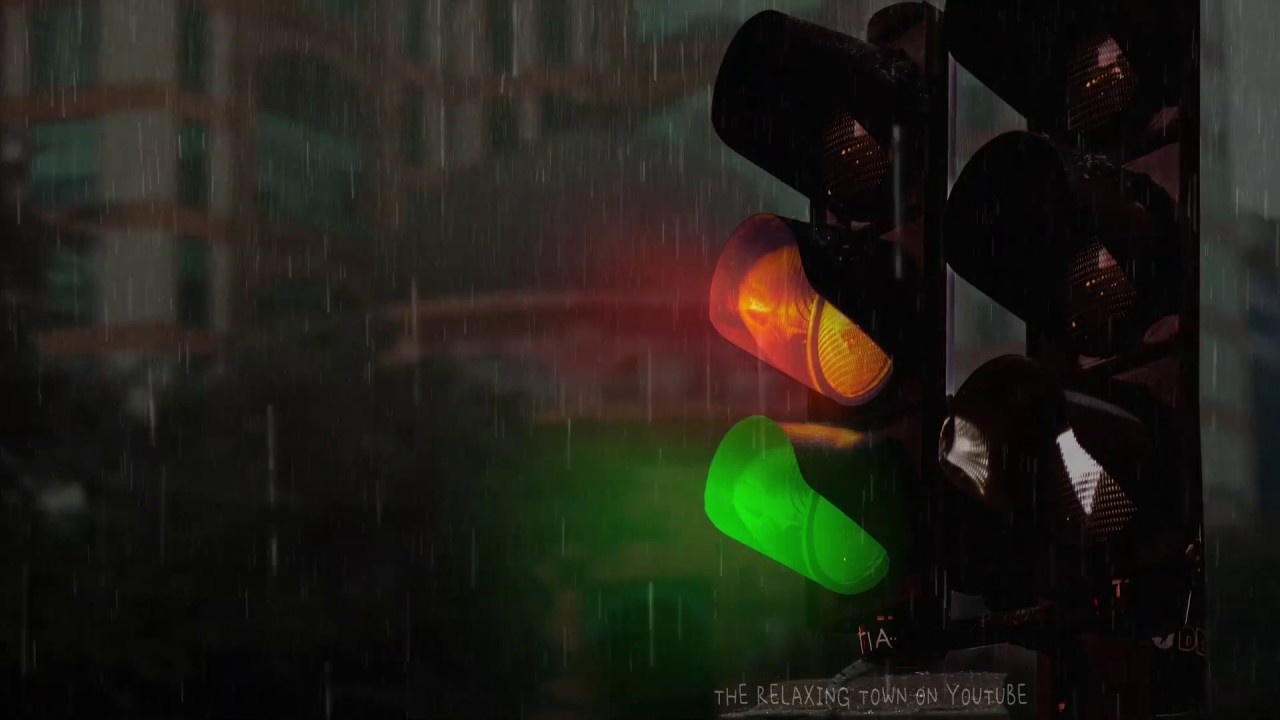 🎧 City Rain | Rain Drops on Traffic Lights & Traffic Sounds | City Sounds White Noise | 10 hours