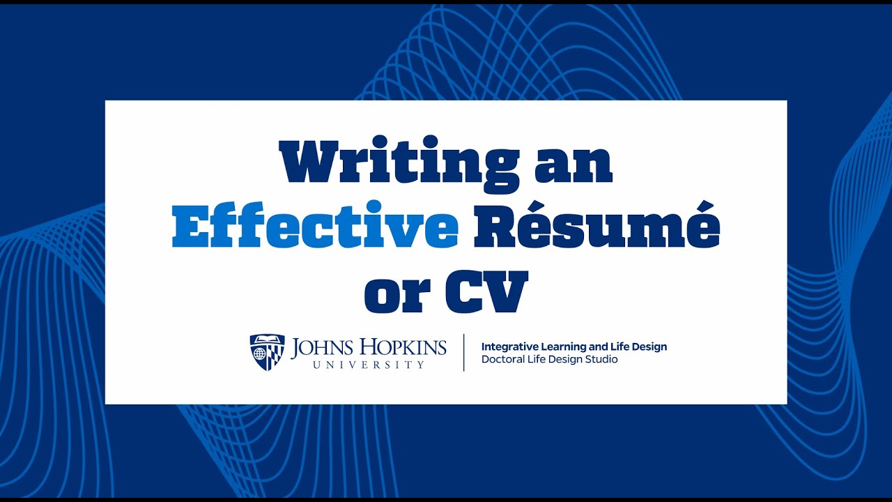 DLDS Career Foundations: Writing an Effective CV or Resume
