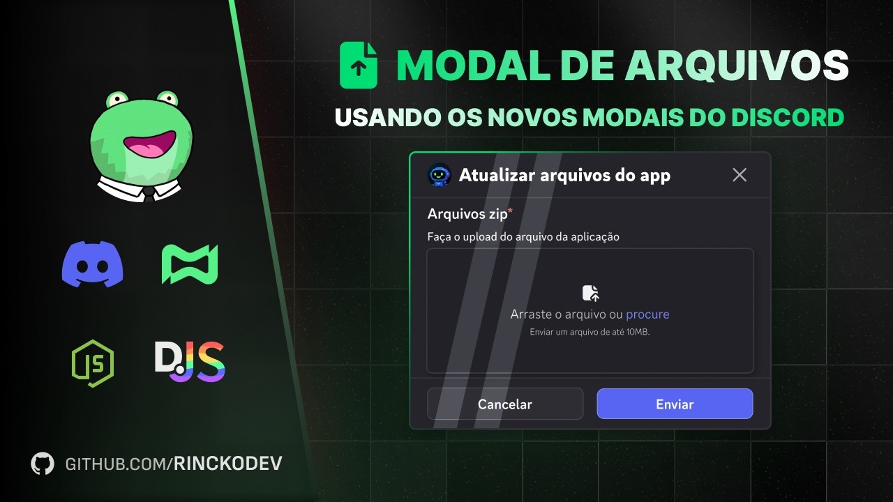 Recebendo arquivos por modais do discord - discord.js v14 - Discloud Manager V2 💚