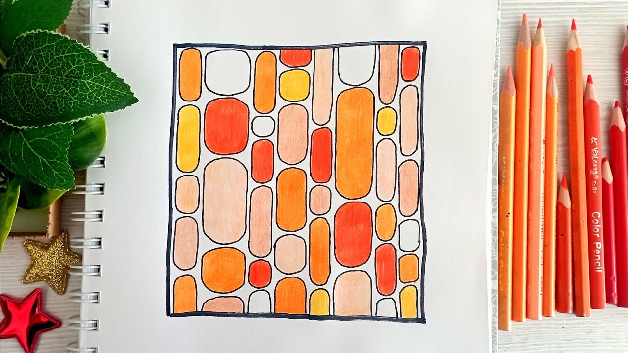#59 Orange Doodles | Calming Drawing | Art Therapy 💥