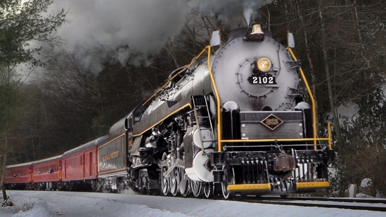 Reading & Northern 2102: Steam and Snow in the Schuylkill Valley | Winter Iron Horse Ramble [4K]