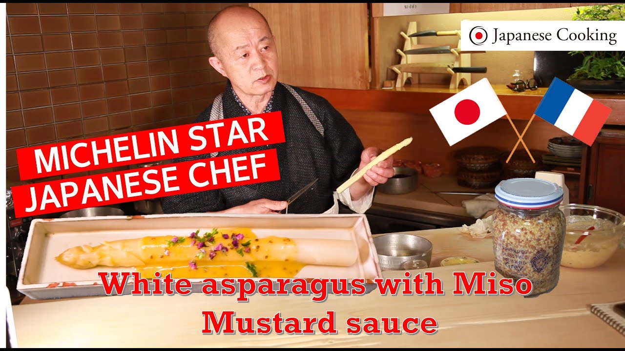 White asparagus with Miso Mustard sauce | Michelin starred Japanese chef's recipe｜Japanese Cooking