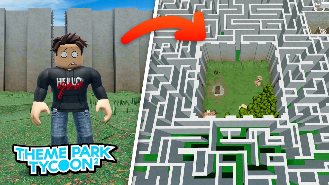 Can I ESCAPE the *BIGGEST* Maze in Theme Park Tycoon 2?!