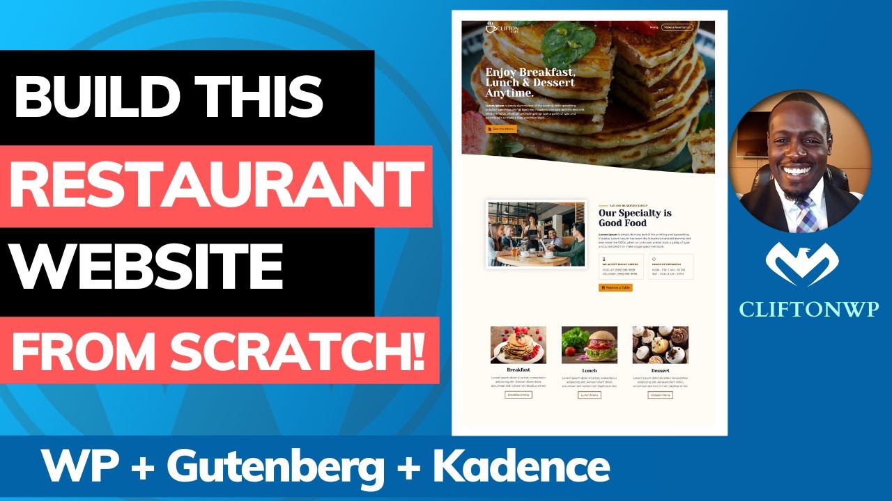 How to Build a Custom Restaurant Website with WordPress (Free Kadence & Gutenberg Tutorial)