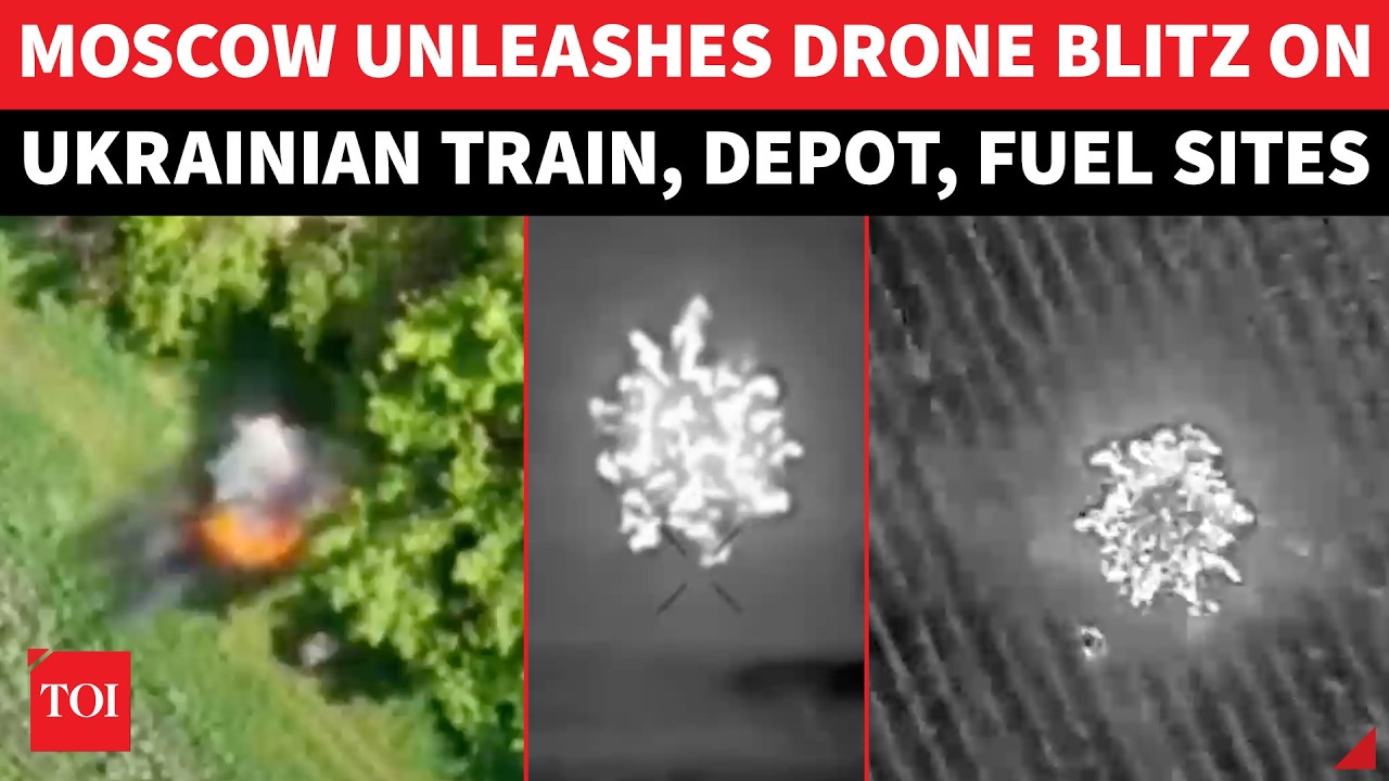Russian Seeker Drones BURN Ukrainian Railway Train, Warehouse, Gas Station, Army Deployment Point