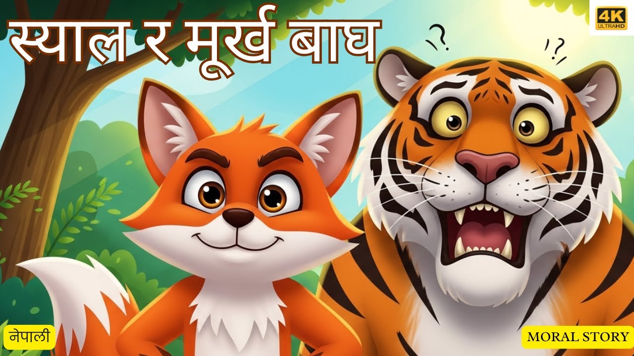 चतुरो स्याल र मूर्ख बाघ | Clever Fox vs Foolish Tiger | #nepalikatha #moralstory #bedtimestories
