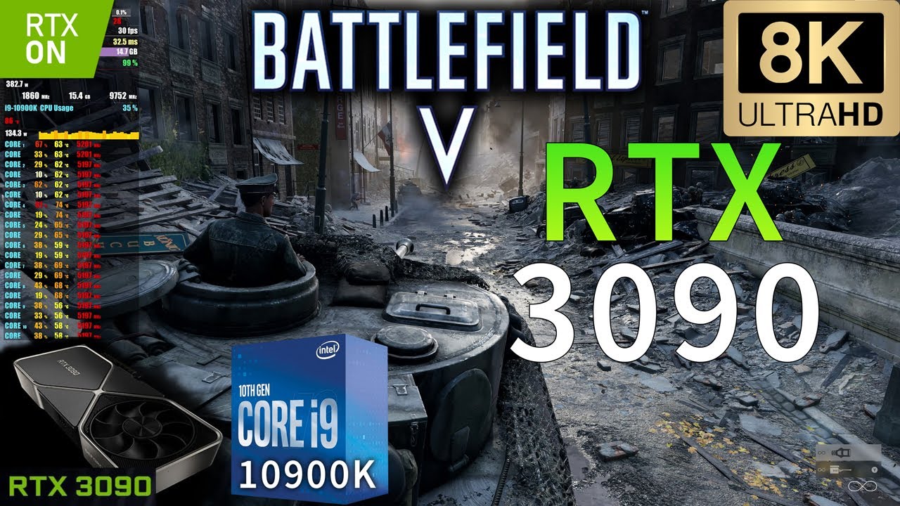 Battlefield 5 8K | RTX 3090 | i9 10900K 5.2GHz | RTX ON | Ultra Settings | DLSS
